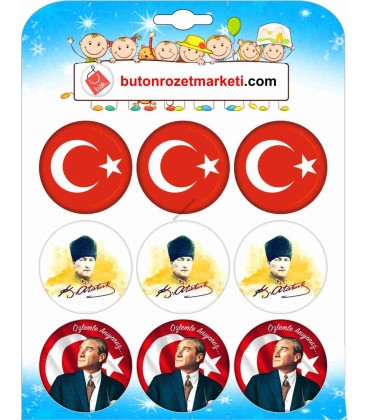 Atatürk Bayraklı Yaka Rozetleri Toptan